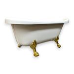 Acrylic Vintage FREESTANDING Bathtub Margherita with Golden feet White