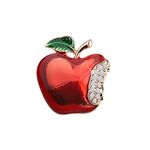 CENWA Red Apple Brooch Pin Super Teacher Brooch Pin Teacher Appreciation Gift Teacher Jewelry Teacher Gift Teachers Day Gift Teacher Retirement Gift (red apple BP)