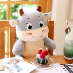 Tinytotem Milky Moo Amul Milk Cow Soft Toy for Kids Plush Stuffed Cartoon Pet Kawai Animal Plushie Cattle Toys Doll Birthday Gifts for Friends Girls Decorative Toy 35cm