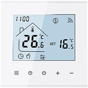 MincoHome Smart Thermostat Save Energy WiFi Digital Room Thermostat Underfloor Heating Temperature Controller Compatible Amazon Alexa, Google Assistant (White for Electric Heating)