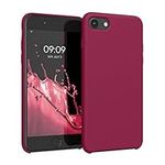 kwmobile Case Compatible with Apple iPhone SE (2022) / iPhone SE (2020) / iPhone 8 / iPhone 7 Case - TPU Silicone Phone Cover with Soft Finish - Fuchsia/Red