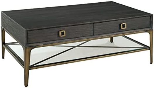 Hekman Edgewater Rectangular Coffee Table with Storage Drawers - Wooden Accent for Living Room, Coffee Table with 2 Drawers & Glass Shelf, Farmhouse Design, Wood Construction, Living Room Furniture