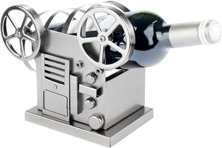 BRUBAKER Porte-Bouteille de Vin Projecteur de Film - Sculpture en Métal Projecteur Rétro de Film avec Bobines - Cadeau de Vin pour Un Rendez-Vous au Cinéma ou des Bons d'Achat avec Carte Cadeau