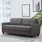 Zinus Contemporary Upholstered 78.4in Sofa / Living Room Couch, Dark Grey