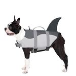 AOFITEE Dog Life Vest, Dog Life Jacket Shark, Ripstop Dog Safety Vest with Superior Buoyancy and Rescue Handle, Adjustable Dog Swimming Vest Dog Float Coat for Small Medium Large Dogs