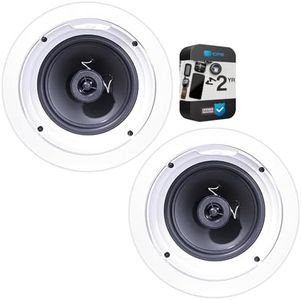 Klipsch in-Ceiling Speaker White (R-1650-C) 2 Pack Bundle with 2 YR CPS Enhanced Protection Pack