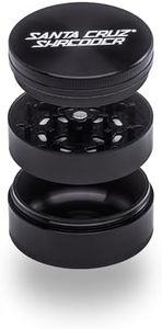 Santa Cruz Shredder Metal Herb Grinder Knurled Top for Stronger Grip 3-Piece Large 2.7" (Black)