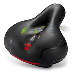 Proberos® Cycle Seat with Red Reflective Safety Strip, Universal Memory Foam Bicycle Seat Waterproof Breathable Shock Absorbing Bike Saddle for Bike Mountain Bike