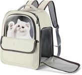 Glaceon Pet Carrier Backpack, Cat Backpack Carrier with Breathable Mesh for Small Dogs Cats, Storage Pocket Designed for Travel,Dog Backpack Bag for Travel Hiking Camping Outdoor (Beige)