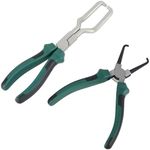 2 Pcs Electrical Disconnect Pliers Fuel Line Pliers Automotive Electrical Connector Disconnect Pliers Long Spark Plug Removal Pliers Universal Pipe Clip Repair Tool 7 Inch 9 Inch