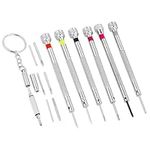 6PCS Micro Precision Screwdriver Set, Tiny Watch Cleaning Kit Small Screwdriver Set 0.8-1.6mm 6 Extra Replace Blades for Repairing Watch, Eyeglasses, Jewelry, Electronics