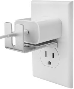 Charger Lock to Outlet, ILIVABLE Adjustable Metal Outlet Lock, Firmly Secures Power Plug from Unplugging (Silver, 2 Pack)
