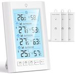 LIORQUE Indoor Outdoor Thermometer Wireless with 3 Remote Sensor 4.5 Inch Display Temperature and Humidity Monitor Digital Thermometer Hygrometer for 330FT Range