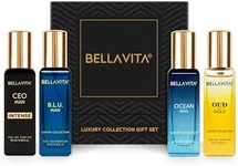 Bella Vita Luxury Luxury Collection Eau De Parfum (4x0.68 fl. oz.) | Cologne set for Men | 4 in a box - Perfume Set for men | OUD GOLD, OCEAN, B.L.U & CEO Intense | Perfect for gifting