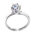 HighSpark 925 Silver Solitaire Rings for Women | Adjustable Contemporary Style | 92.5 Sterling Silver & Diamond Like Brilliance Sparkling Zirconia | Lovely Gift - Martini