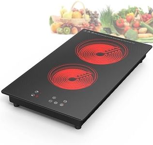 GIHETKUT Electric Cooktop, Built-in and Countertop Electric Stove Top, 2100W 110V induction Cooktop, 9 Heating Level, Timer & Kid Safety Lock, Sensor Touch Control