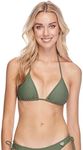 Body Glove Women's Standard Smoothies DITA Solid Triangle Slider Bikini Top Swimsuit, Cactus, Large