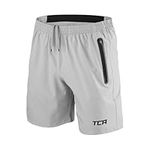 TCA Tech Boys Football Shorts - Lightweight Boys Sports Shorts w/Zip Pockets - Boys Shorts, Kids Shorts, PE Shorts - Cool Grey/Black, 10-12 Years