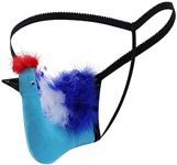 YEMYIQZ Men Thong Elephant Funny G-String Exotic Underwear T-Back Mesh Christmas Joke Gag Prank Gifts Valentines Day for Him, Bird Light Blue, One Size