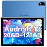 DOOGEE U10 Pro Tablets 10 Inch, 20 GB RAM + 128GB ROM(TF 1TB), Android 13 Tablet, 5060mAh Battery, Quad-Core 2.0 GHz | Bluetooth 5.0 | WiFi-6 | Cast Screen | TÜV Low Bluelight | OTG | 8MP+5MP, Blue