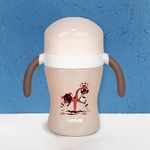 LuvLap 360° Soft Spout Baby Trainer Sipper, 240ml, Dual Handle Leakproof & spillproof Sippy Cup for Babies/Toddlers/Kids, Easy-Grip Handles, BPA-Free, Ergonomic Design, Brown