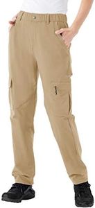 Rdruko Women's Waterproof Hiking Pants Quick Dry Stretch Lightweight Outdoor UPF 50 Fishing Safari Travel Camping Pants Khaki XX-Large