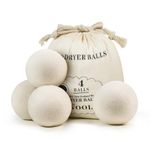 Tumble Dryer Balls, Sopito 4pcs XL Wool Reusable Dryer Balls for Laundry Fabric Softening, Reduce Drying Time, Noise, Static-Cling & Wrinkles, Odorless