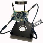Soldering Station Helping Hands with Magnifying Glass Third Hand PCB Holder Solder Tool Circuit Board Soldering Kit - Heavy Duty Base Plate