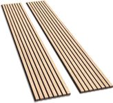 Olanglab Wood Siding Panels Raw Building Materials, 2 Pack Sound Absorbing Wall Panels for Home Improvement, (Oak)