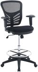 Modway Articulate Drafting Chair - Reception Desk Chair - Drafting Table Chair in Black