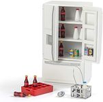 SAMCAMI Dollhouse Furniture Toy Refrigerator - Doll House Furniture Toys for Dollhouse Kitchen - Miniature Dollhouse Furniture 1 12 Scale Incl Toy Fridge, Beer and Other Dollhouse Accessories (White)