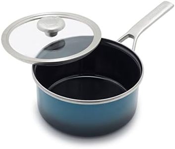 Merten & Storck European Crafted Steel Core Enameled Cookware, 2.1QT Saucepan Pot with Lid, Induction, PFAS & PTFE Free, Dishwasher Safe, Oven & Broiler Safe, Aegean Teal