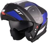 MT Motocycle Helmet - Modular Flip Front - Genesis SV Cave A7 Matt Black Blue