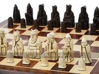 Berkeley Chess Replica Isle of Lewis Chess Set Made in the UK - Lewis Chessmen in Cream and Brown with 3.5 inch King - Chess Pieces Only, Chessboard not Included