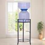 D&V ENGINEERING - Creative in innovation Metal Water Dispenser/Can/Pot/20 Liter Bottle Holder/Stand For Home & Kitchen, Office, School, Hospitals. (Ring Dia 27 Cm, Height- 53 Cm, Black).