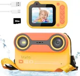 Mafiti Kids Waterproof Digital Camera Underwater Camera for Snorkeling and Diving 48MP 1080P HD Digital Camera with 2.4" IPS Display USB Rechargeable for Videos and Photos with 32GB Card Orange