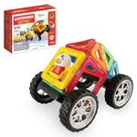 Magformers WOW Plus Magnetic Building Blocks Toy. Makes 30 Different Cars With Detachable Race Driver. STEM Toy With 18 Pieces., 70702