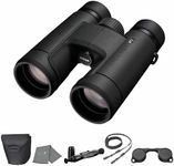 Nikon PROSTAFF P7 8x42 (16772) Black Binoculars Bundle with Lens Pen and Cleaning Cloth, Compact Binoculars for Adults for Hunting, Bird Watching, and Hiking Essentials, Zoom Lightweight Travel