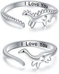 Yearace Dinosaur Couple Rings 925 S