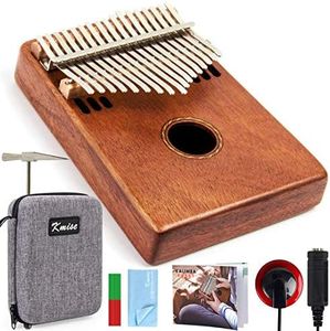 Kalimba 17 Keys Finger Thumb Piano Marimba Marib Mahogany with Padded Gig Bag Tuner Hammer By Kmise (MI2616-FBA)