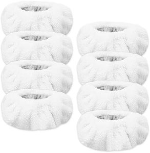KeeTidy Small Microfiber Bonnet Steam Mop Pads Compatible with Dupray Steam Cleaners for The Triangular Brush Tool - Reusable Washable Steam Cloth Accessories, 8 Pack