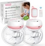 Jheppbay Double Electric Breast Pump Wearable, Hands Free Breast Pump Electrical Portable, 12 Levels 3 Modes with Remote Control, Flange 17/19/21mm, BPA Free