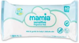 12x Mamia Sensitive Fragrance Free Wipes 60 Pack