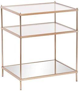 SEI Furniture Knox Mirrored Side Table, 3-Tier, Copper