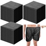 100 Pcs Disposable Exam Shorts Medical Patient Exam Wear Short Non Woven with Elastic Waistband Disposable Unisex Shorts Large Patient Shorts Bottoms for Examination Massage Spray Tan Spa (Black)