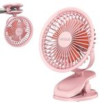 UN1QUE Portable Fan,1800mAh Rechargeable Mini Table Fan,Small Desk Fan 3 Speed,Brushless Motor 3000RPM High Speed Usb Fan,Quiet Clip Fan for Office Kitchen Stroller Camping