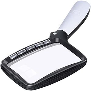 Groß Lupe mit Licht 3-Fache Einschlaglupe 5 LEDs Leselupe mit 2 Dimmmodi Vergrößerungsglas für Senioren Lesen Inspektion Hobby Handwerk Uhrmacher Münzen Briefmarken Antiquitäten Schmuck