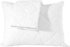 Quilted Pillow Protectors Extra Soft Thick Ultra Plush White Zippered Set of 2 Size Encasement