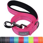 VIVAGLORY Dog Leash Dog Training Walking Leash Heavy Duty Comfortable Padded Handle Reflective for Safety Dog Leashes for Medium & Large Dogs, Pink