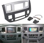 KUAFU Stereo Radio Double Din Dash Kit Compatible with 2006-2009 Dodge Ram Pickup Replacement for GNT56215007 Install Dash Bezel Silver Slate Gray